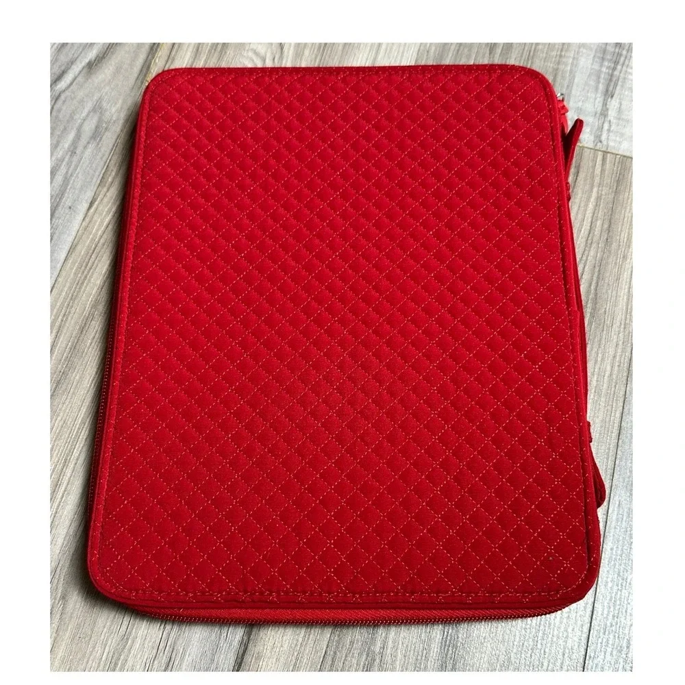 Vera Bradley Iconic Tablet Tamer Organizer Cardinal Red Quilted Case NEW!